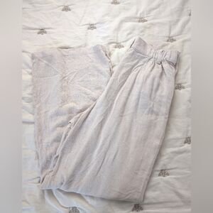 Asos Design Cream Wide Leg Pleated Linen/Cotton Blend Pants Size 6